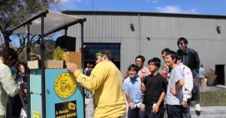 Outdoor winery event with guests enjoying wine tasting in Hollister CA at Leal Vineyards’ Mohi Ranch